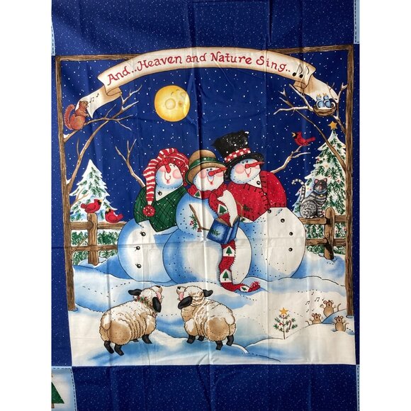 Daisy Kingdom Heaven Natur Sing Snowman Quick Quilt Panel Christmas Craft Fabric - Picture 9 of 9